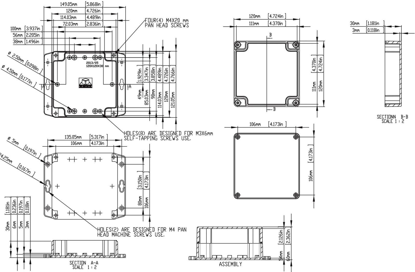 קופסאות זיווד מפלסטיק לאלקטרוניקה MULTICOMP G1XXMF G2XXMF G3XXMF S5